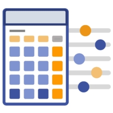 Graphic of a calculator with sliders depicting cost controls