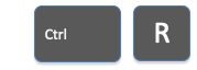 Graphic of Ctrl and R keys on keyboard that you use to display and hide the Right Sidebar Properties Inspector in FontAgent