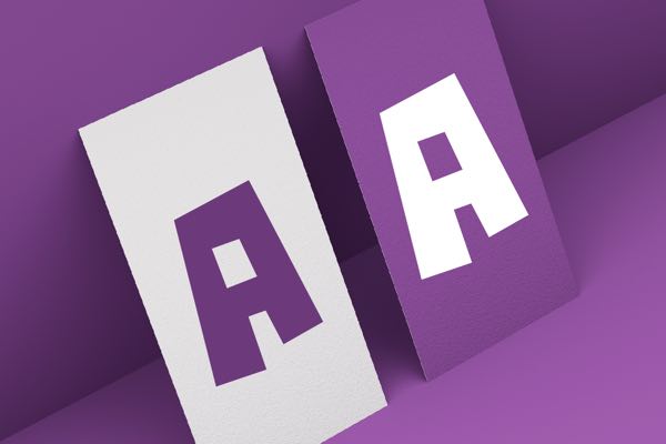 Image of two purple-and-white panels depicting duplicate fonts