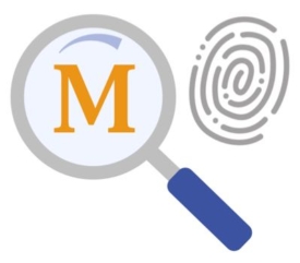 Iconic image of magnifying glass examining a font and its digital fingerprint