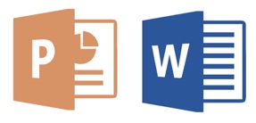 Application icons for Microsoft PowerPoint and Word