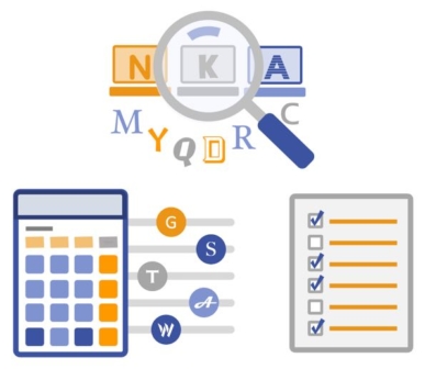 Three iconic images depicting needs assessment, font discovery, workflow needs, and license analysis and compliance
